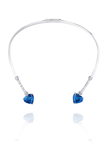 White Gold Tanzanite Diamond Necklace, 1