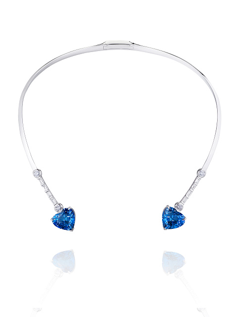White Gold Tanzanite Diamond Necklace, 1