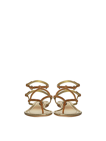Brown & Gold Suede Sandals, 2