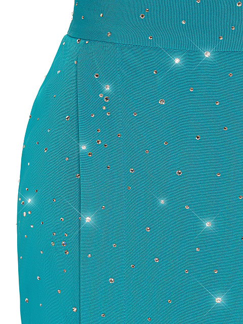 Turquiose Silk Top & Midi Skirt, 5