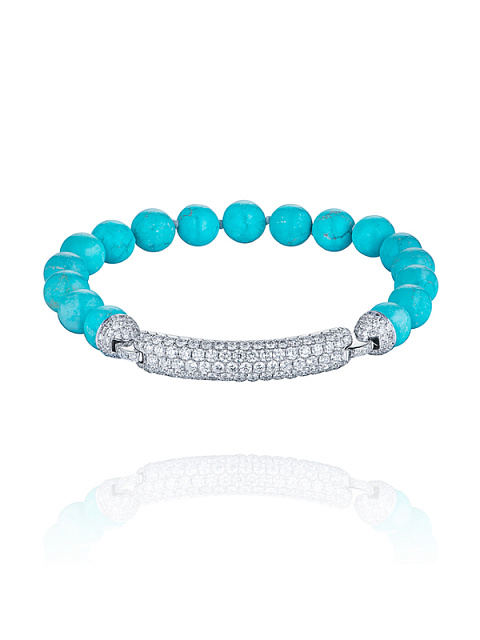 White Gold, Turquoise & Diamonds Bracelet, 1