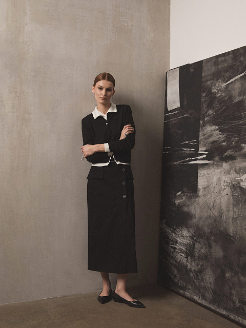 Black Midi Skirt With Pockets, 6 Black Midi Skirt With Pockets, 6