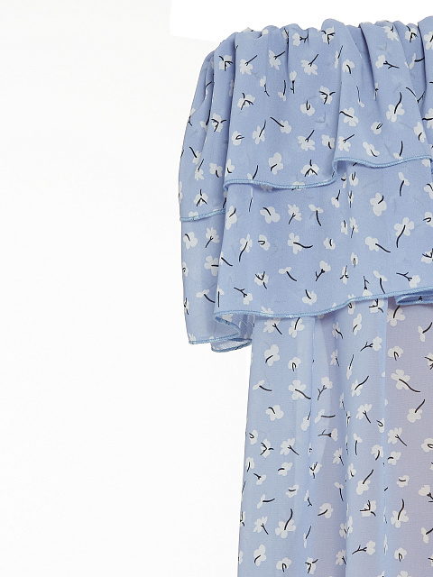 Blue Chiffon Off Shoulder Top, 3 Blue Chiffon Off Shoulder Top, 3