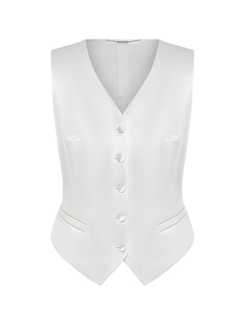White three-piece suit with embroidery and mink cuffs, 4 White three-piece suit with embroidery and mink cuffs, 4