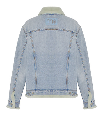 Light Blue Denim & Sheared Mink Fur Jacket, 2