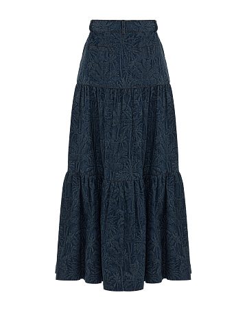 Blue Jacquard Midi Skirt, 2