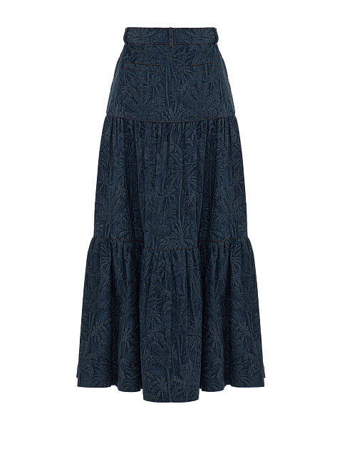 Blue Jacquard Midi Skirt, 2