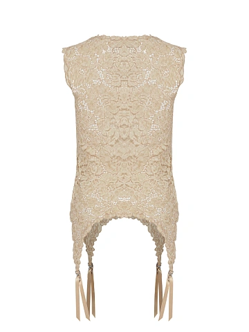 Beige Lace Tank Top, 2