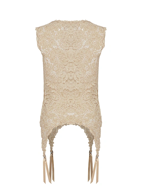 Beige Lace Tank Top, 2 Beige Lace Tank Top, 2