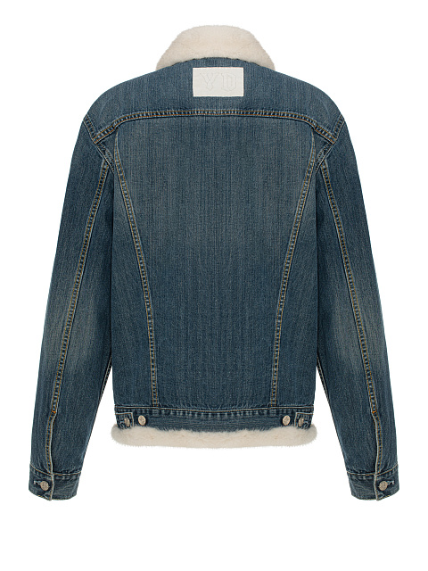 Blue Denim & Mink Fur Jacket, 2 Blue Denim & Mink Fur Jacket, 2