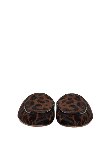 Leopard Print Leather Mules, 2