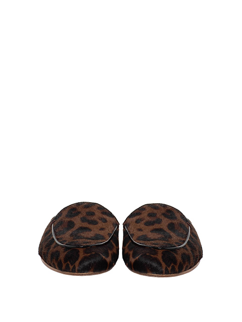 Leopard Print Leather Mules, 2