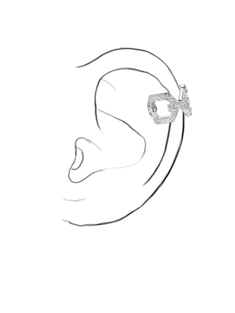 White gold and diamond ear cuff, 2