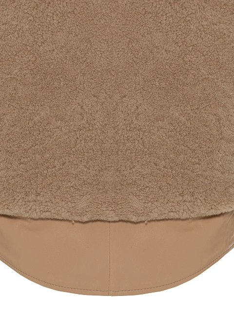 Beige Studded Leather & Shearling Vest, 5 Beige Studded Leather & Shearling Vest, 5