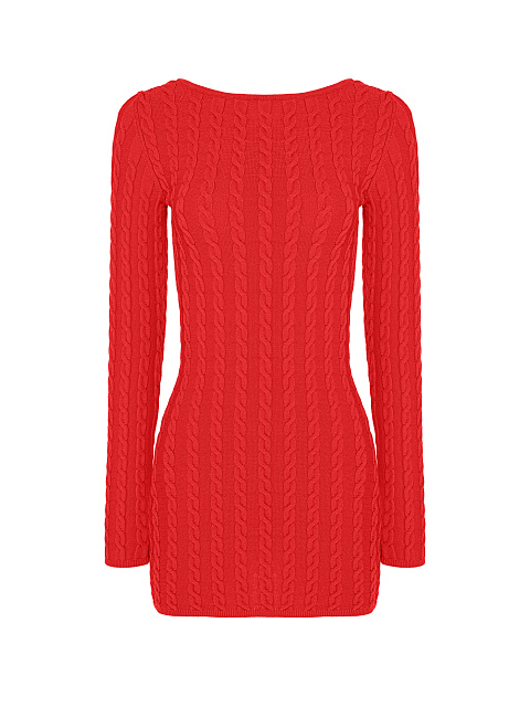 Red Knitted Open Back Mini Dress, 1 Red Knitted Open Back Mini Dress, 1