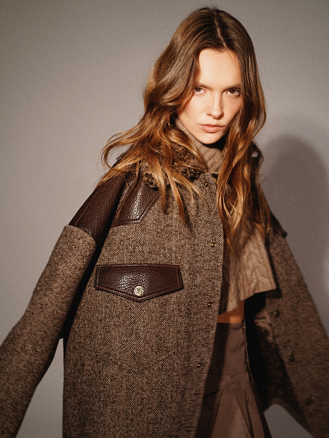 Brown Wool & Astrakhan Fur Jacket, 8 Brown Wool & Astrakhan Fur Jacket, 8