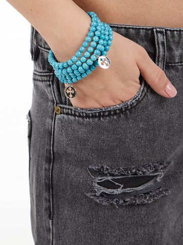 Silver & Turquoise Beaded Bracelet, 2