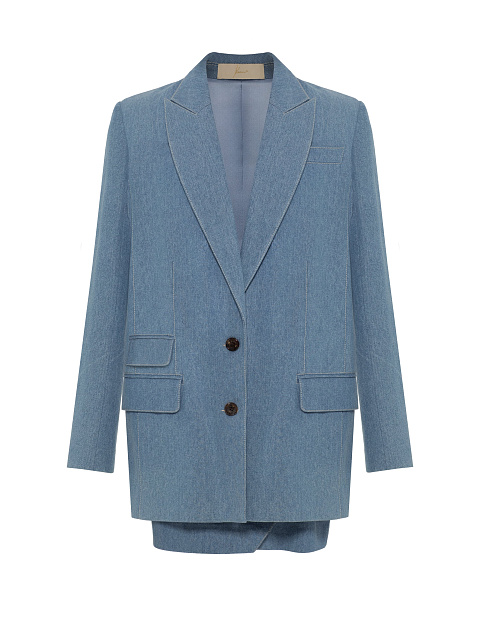 Blue denim two-piece suit, 1 Blue denim two-piece suit, 1