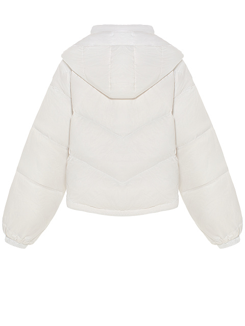 White Cropped Puffer Jacket, 5