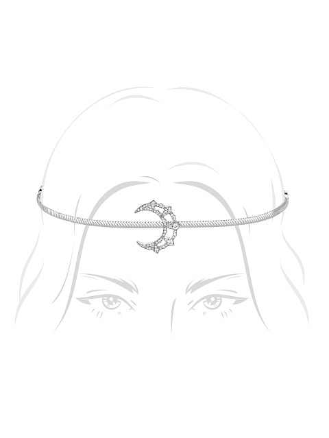 Silver & Cubic Zirkonia Moon Tiara, 1