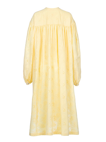Yellow Cotton Shirt Midi Dress, 2