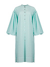 Мятное хлопковое платье-рубашка