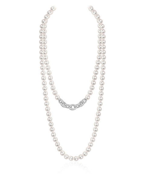 White gold necklace with Akoya pearls, 1