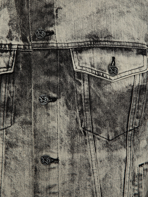 Grey denim jacket with an eagle on the back, 3