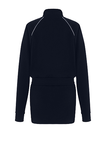 Dark Blue Tracksuit Of Sweatshirt And Mini Skirt, 2