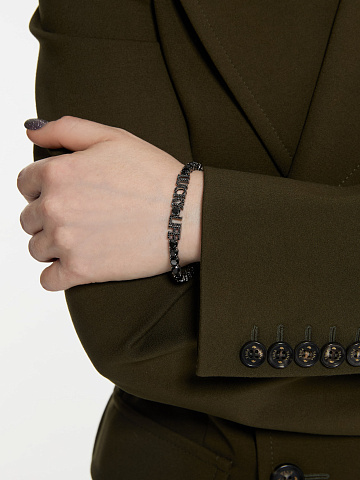 Oxidized gold bracelet with black diamonds, 2