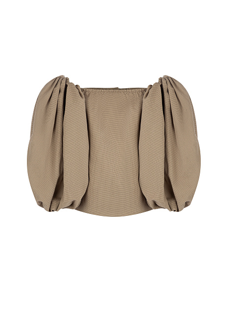 Light Brown Balloon Sleeve Top, 2 Light Brown Balloon Sleeve Top, 2