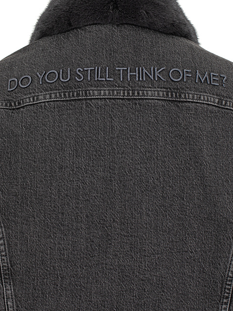 Dark Grey Denim & Mink Fur Jacket, 4