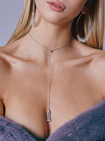 White Gold & Diamond Tassel Necklace, 2