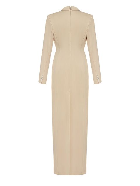 Beige Maxi Jacket Dress, 2 Beige Maxi Jacket Dress, 2