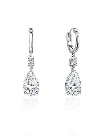 White gold earrings with pear-cut LG diamonds, 1