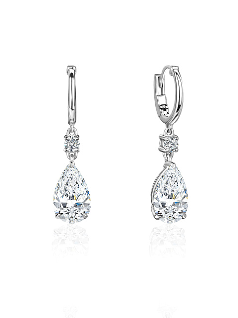 White gold earrings with pear-cut LG diamonds, 1
