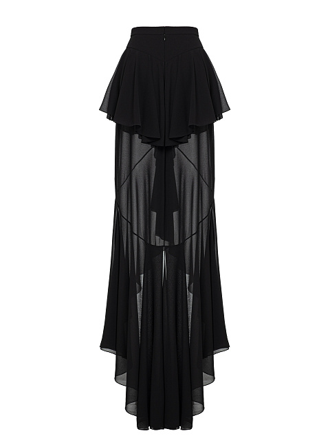 Black chiffon maxi skirt, 4