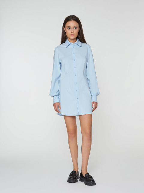 Light Blue Poplin Shirt Dress, 6 Light Blue Poplin Shirt Dress, 6