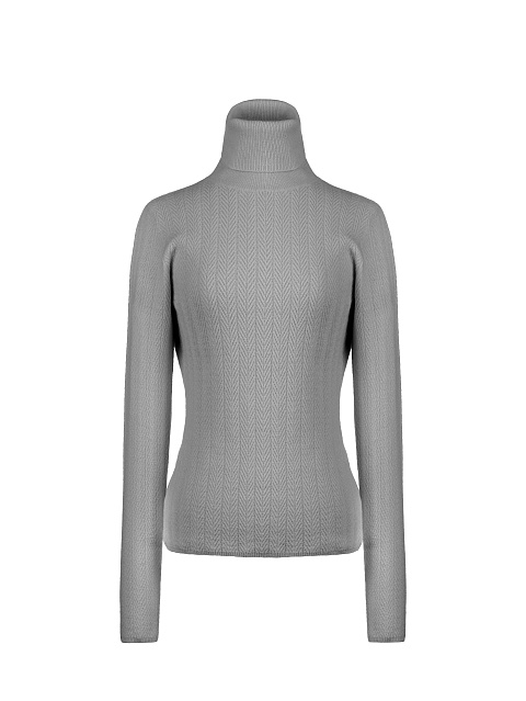 Grey Cashmere Turtleneck, 1