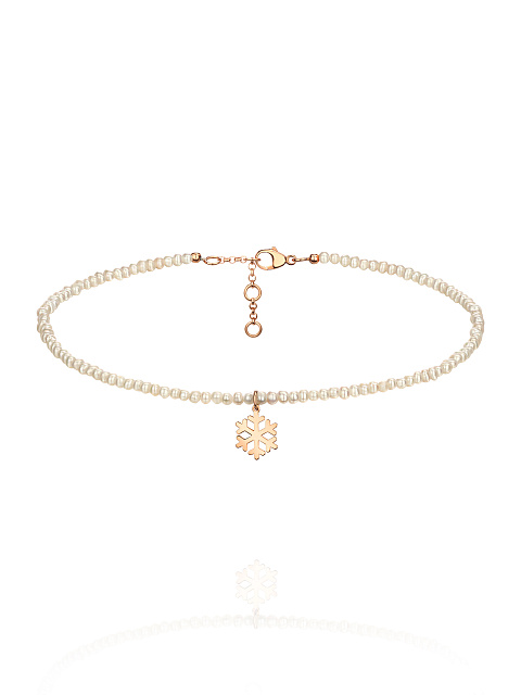 White Pearl & Rose Gold Choker Necklace, 1