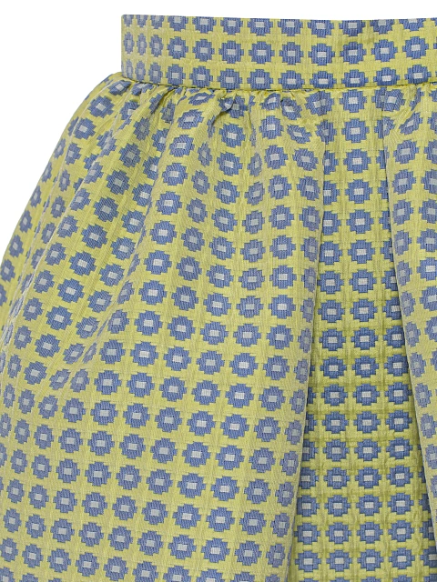 Yellow Jacquard Top & Mini Skirt Set, 6 Yellow Jacquard Top & Mini Skirt Set, 6