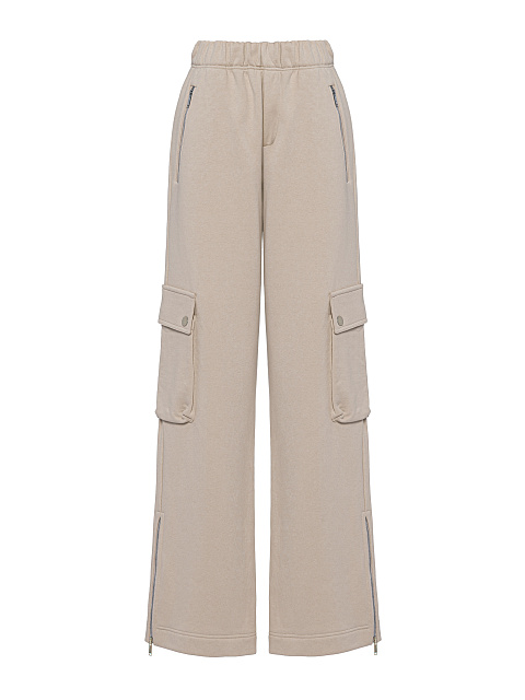 Taupe Jersey Cargo Pants Suit, 3 Taupe Jersey Cargo Pants Suit, 3