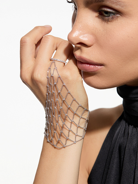 White Gold Topaz Slave Bracelet, 3