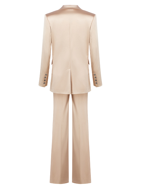 Beige Silk Satin Suit, 2 Beige Silk Satin Suit, 2