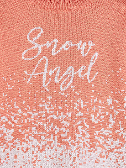Coral "Snow Angel" Distressed Sweater, 3 Coral "Snow Angel" Distressed Sweater, 3