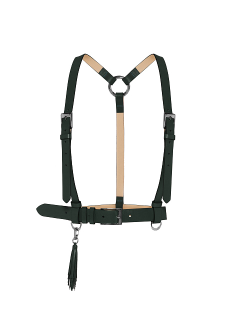 Dark green leather harness, 1 Dark green leather harness, 1
