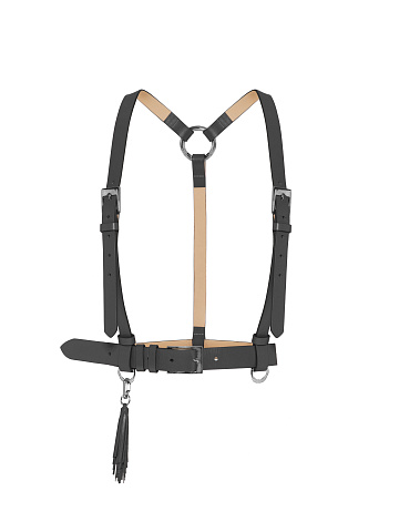 Dark grey leather sword belt, 1