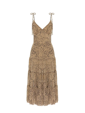 Beige Sundress With Leopard Print, 1