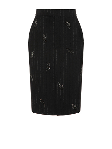 Striped skirt with floral embroidery, 1