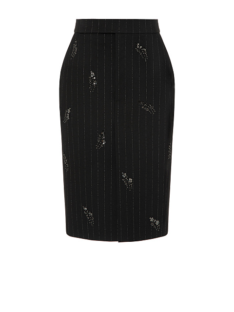 Striped skirt with floral embroidery, 1 Striped skirt with floral embroidery, 1